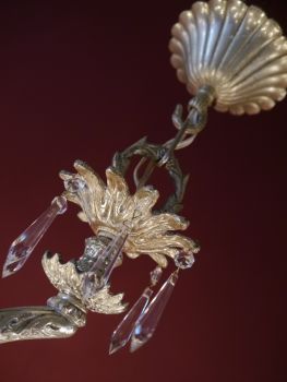 Glücksbringer - große Fee-Figur Kronleuchter silberfarben mit 12 Lampen