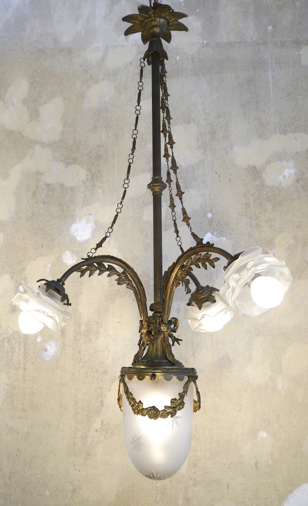 alte Kronleuchter Sac a perle - rare art nouveau lamp beautiful antique