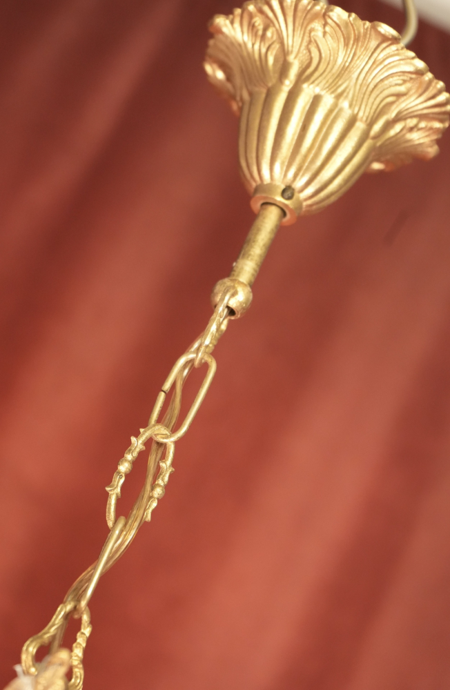 kleiner französischer Kristall Glas Lüster schöne Grünlackierung