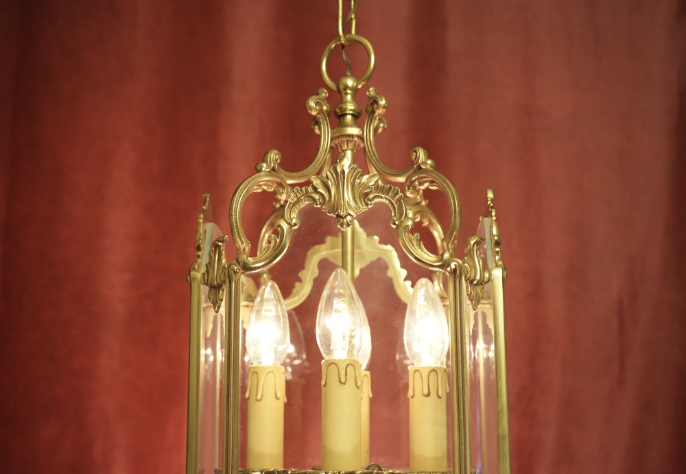 Messing glänzend Laterne 4 flammig