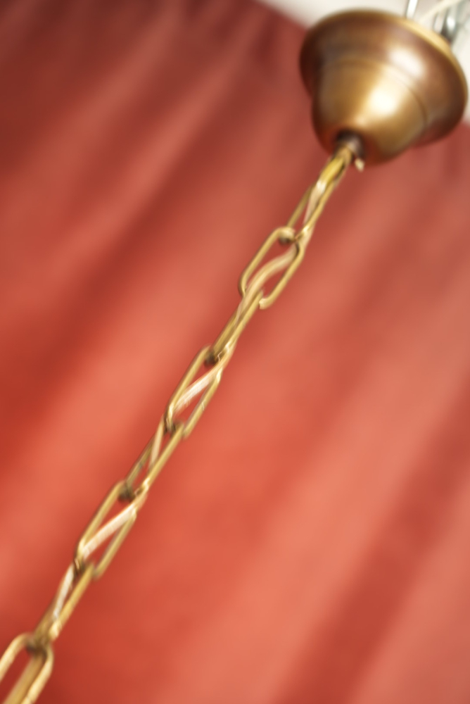 schöne Art Deco Lampe antik Bronze gelbes Glas