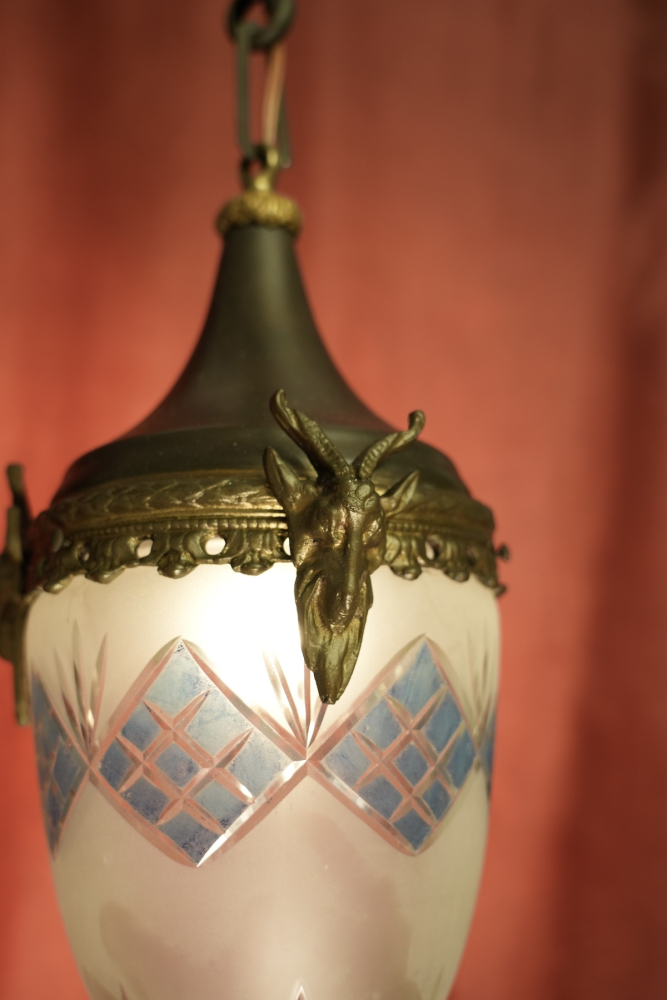 seltener Jugendstiltropfen farbiges Glas Bronze