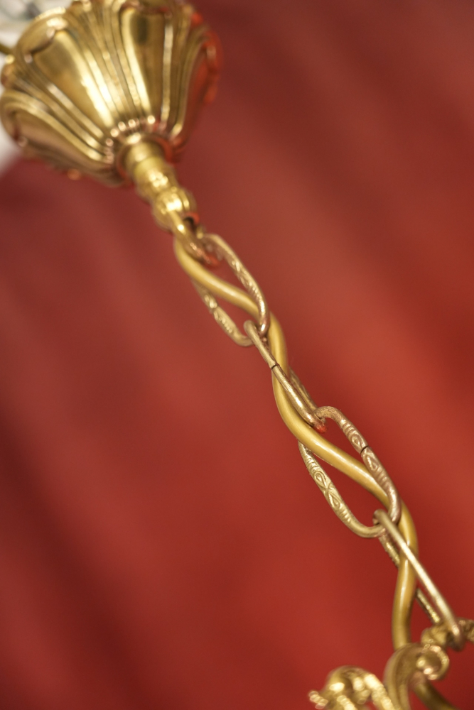 Eleganter spanischer Messing-Kronleuchter mit sechs Armen