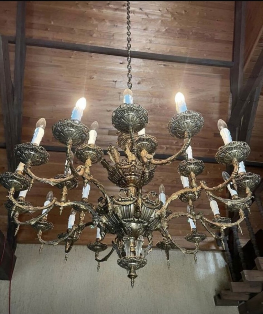 WOW erstaunlich großer Messing Kronleuchter mit 24 Lampen 110m Durchmesser