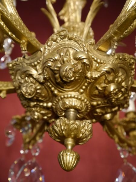 RARITÄT 12 flammiger Kronleuchter Karyatiden Figur als tragende Säule