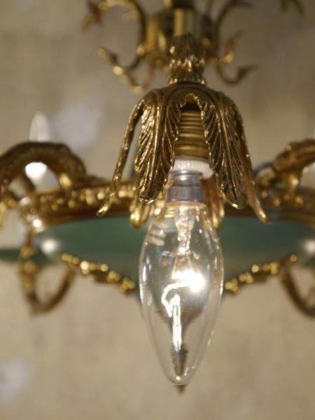 9 light empire chandelier green warm varnish!