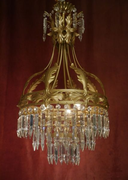 italy 3-light crystal chandelier goldbronze