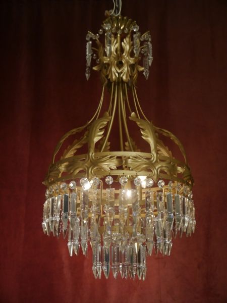 italy 3-light crystal chandelier goldbronze