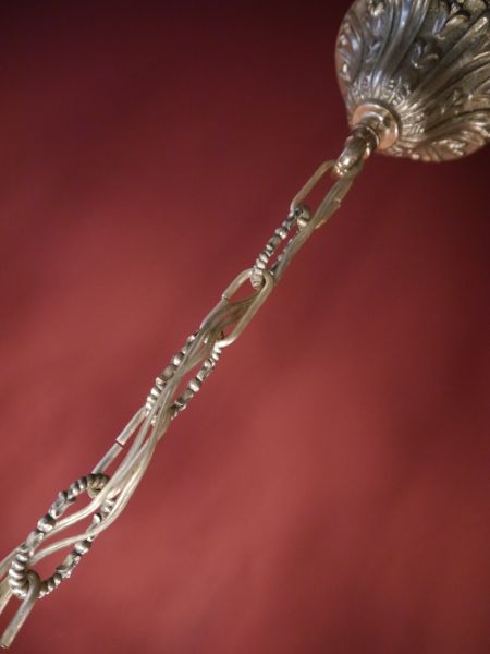 massiver gefährlicher Drachen Kronleuchter silber Nickelpatina