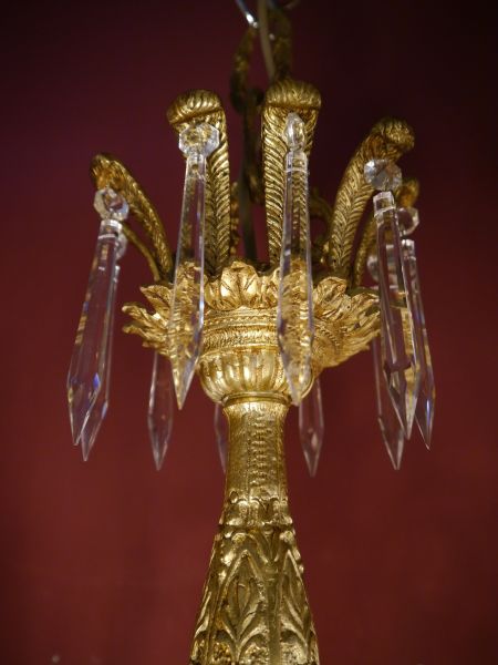 spanischer Kronleuchter ägyptischen Figuren Goldbronze