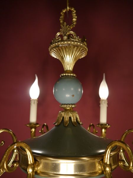 Kleiner Empire-Kronleuchter, 6-flammig, Frankreich um 1970