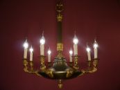 Masterpiece 8 fl. large noble Empire chandelier, high quality workmanship! Sold to New York USA