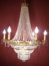 12 fl. großer Empire Strass Korblüster Kronleuchter Lampe, herrschaftliche Form! Verkauft nach Berlin