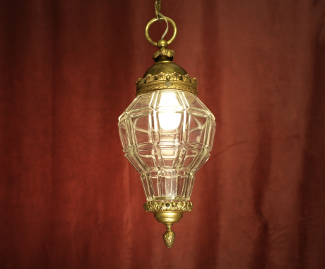 seltene Jugendstil Lampe kräftiges Glas Messing