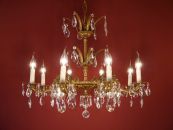 12 light brass crystal chandelier