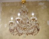 italienischer  Kristall Lüster mit purpurfarbenen Kristall