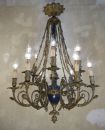 stylish 12 lights heavy bronze french empire blue varnish chandelier(sold to New York)
