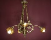 most beautiful antique art nouveau lamp chandelier sold to Berlin Germany