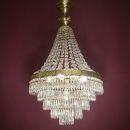 stepped chandelier brass glass(only pickup)
