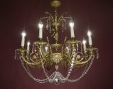 prächtiger Kronleuchter große Putten Figur Goldbronze