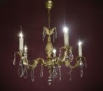 kleiner Goldbronze Kronleuchter mit antiken Barock