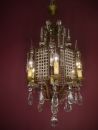 6 light italy crystal glass bronze chandelier ceiling lamp