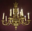VINTAGE 16 LIGHT SHINY BRASS CHANDELIER LIGHTINGS HOME DINNER ROOM