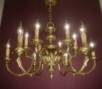 12 flammiger klassischer Messing Kronleuchter glänzend