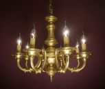 französischer Goldbronze matt Kronleuchter 8 flammig