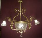 große antike Messing Lampe, gut geeignet Esstisch o. Tresen