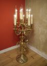 HIGH STANDING-CHANDELIER GOLD BRONZE BRASS CANDELABRA 11 LIGHTS
