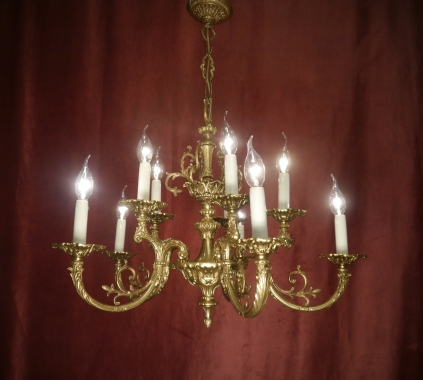 Chandelier brass filigree shape and ornaments sold to Waterbury CT USA 