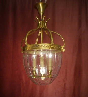 feine Laternen Lampe glänzendes Messing geschliffenes Bleikristallglas