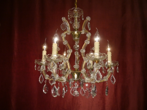 6 flammiger Maria Theresia Kristall Lüster aus Berlin