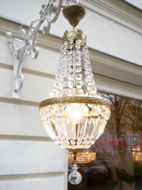 small single-flame crystal basket blossom slate cut glass crystal ball