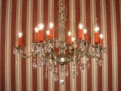 12 light vintage crystal glass nickel chandelier brass old lamp