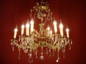 brass spain chandelier 2 big cherubs figures lush 
