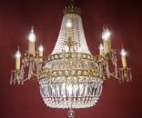 18 fl. großer Korblüster Kronleuchter 2 etagig Goldbronze, Blickfang!(VERKAUFT nach Berlin)