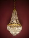 beautiful stepped glass chandelier brass sold to Rostock Germany