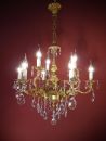 9 lights old charm brass crystal chandelier dancing cherubs antique fixtures