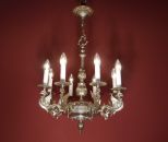 8 fl. "gefährlicher" kleiner Drachenkopf Leuchter, silberfarben!